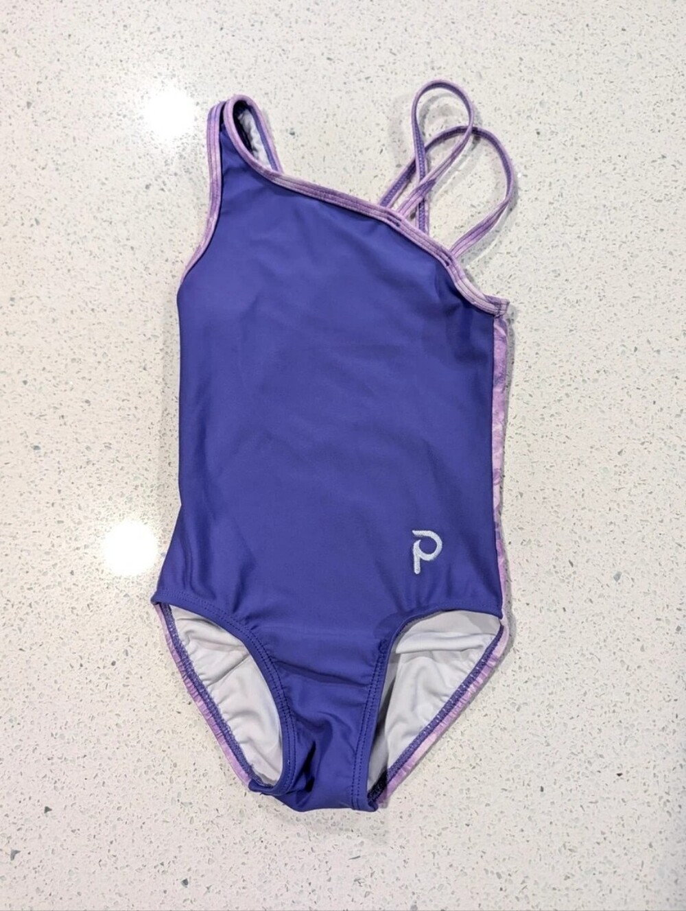 Plum Gymnastics Dance Leotard Child Extra Small Asymmetric Purple Tie Dye TieDye